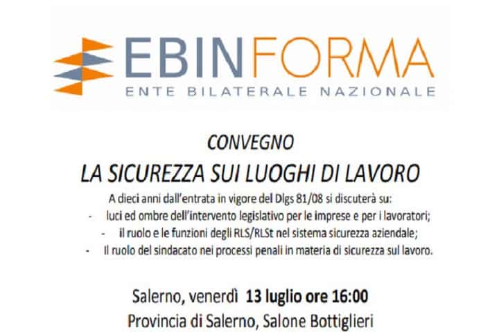 De Maio(Confintesa FP- Difesa): “Il ruolo del Sindacato, per una maggiore sicurezza nei luoghi di lavoro.