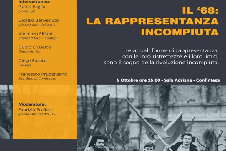 Convegno: “Il ’68: Una rappresentanza incompiuta”